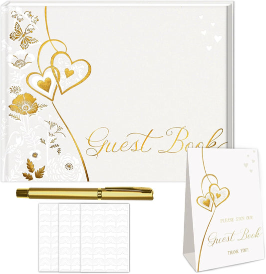 FREXISYN Wedding LOVE Guest Book 9x7'' - Personalized Photo Guestbook with Pens for Reception, Baby Shower & Birthday [hardcover]