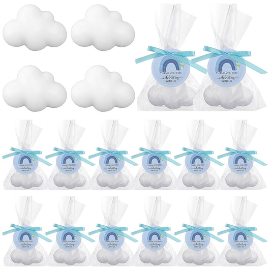 Demissle 20 Pcs Cloud Baby Shower Soap Favors Mini Handmade Soap Gifts with Thank You Card for Guests Christmas Party Wedding Return Gifts Bridal Shower Decorations(White)