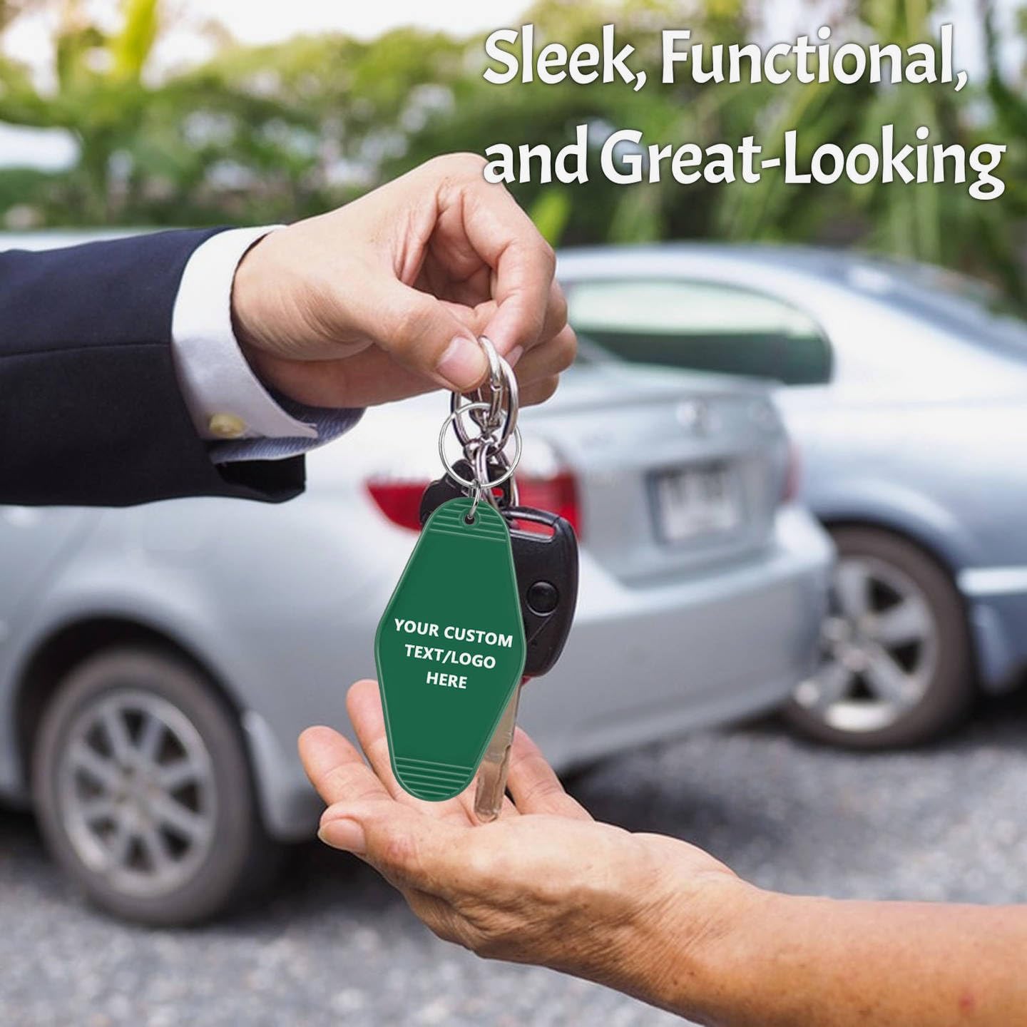 Custom Vintage Hotel Motel Keychains 50 Pack, Personalized Logo, Text Bulk - Perfect for Tradeshows, Campaign Gifts - Customizable Key Tags