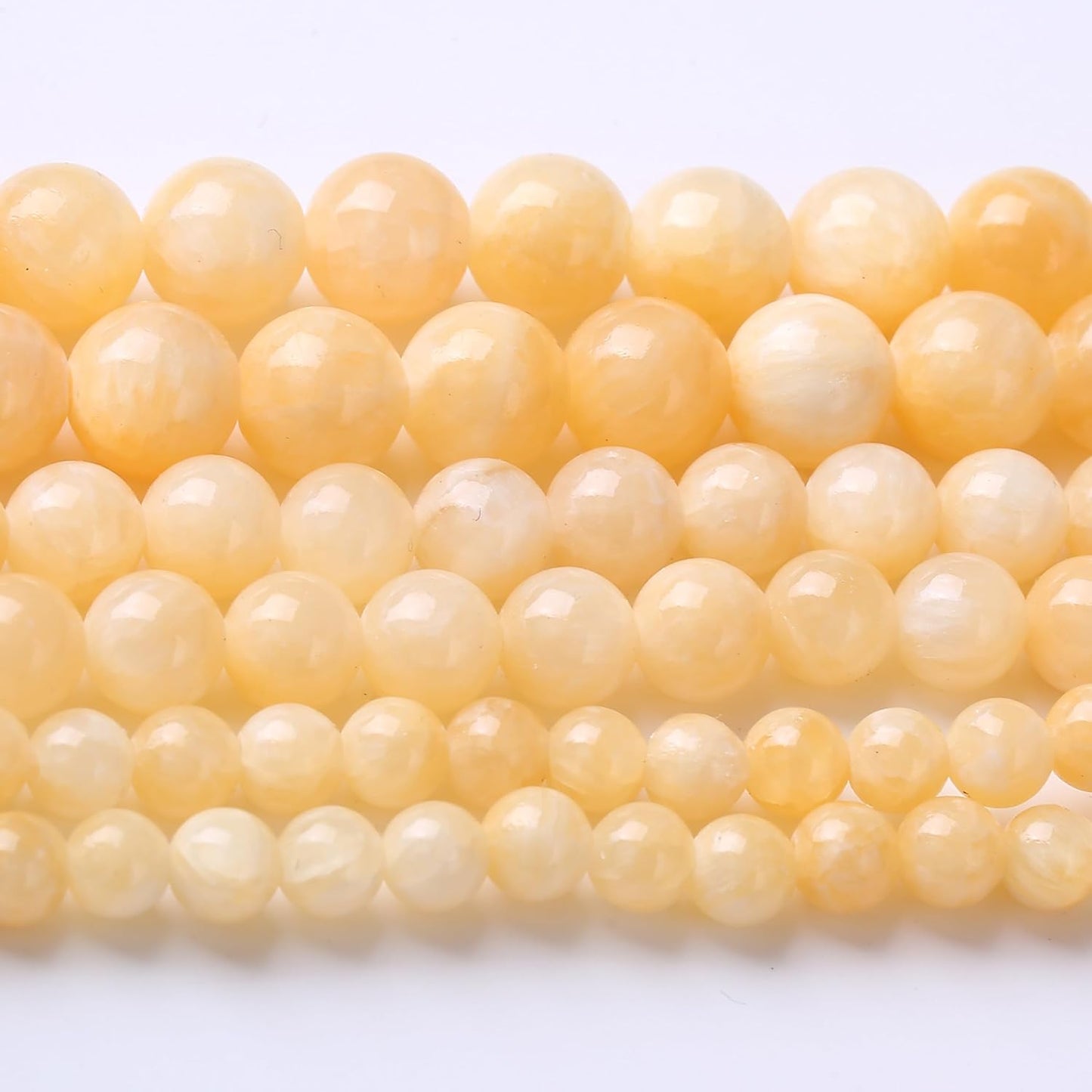 Rice Topaz Stone Beads Gemstone Round Crystal Energy Jade Beads Stone Beads for Jewelry Making DIY Bracelet Necklace Jewelry Making 1 Strand 15.5inch 60PCS 6MM