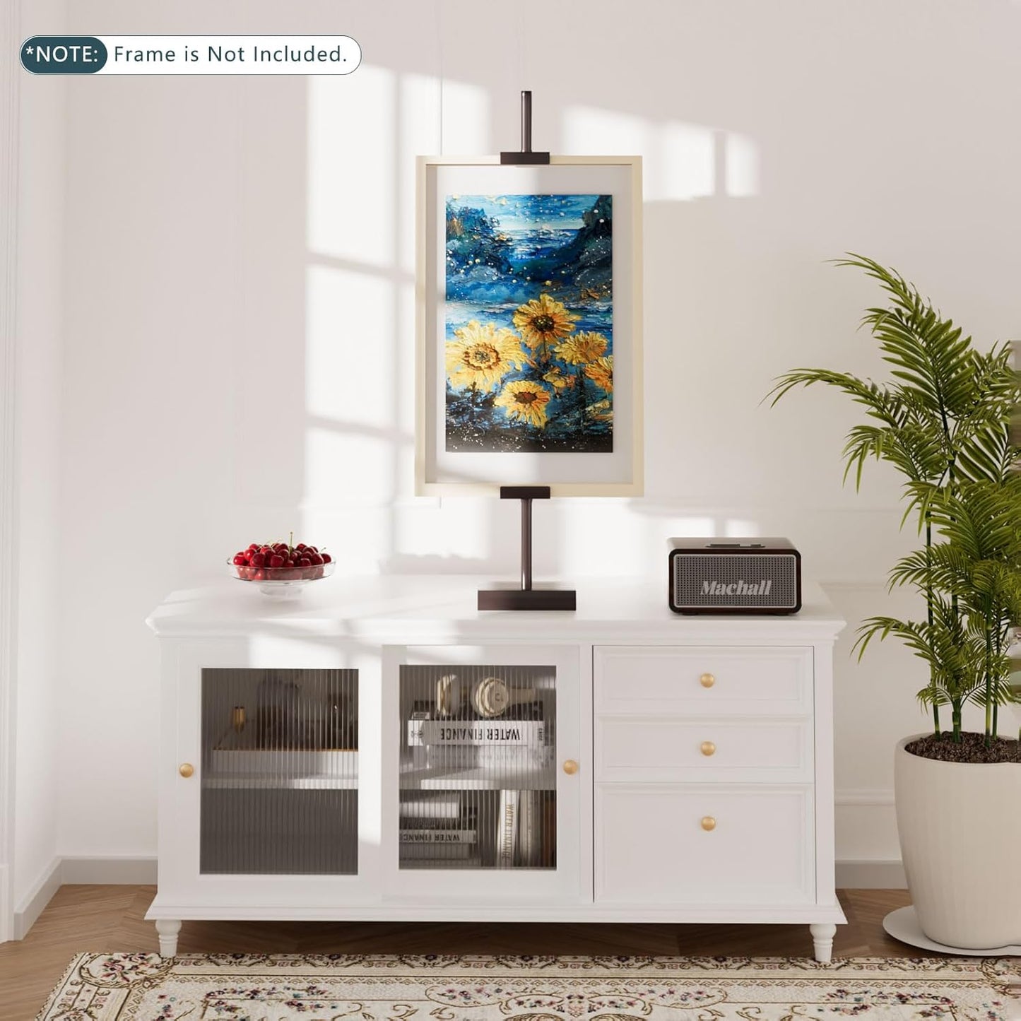 Tabletop Picture Frame Stand, Adjustable for Frames Up to 29" H, Frame Holder Stand Table Easels for Display, Metal Standing Easel Display Stand for Picture Frames, Artwork, Canvas (Brown)