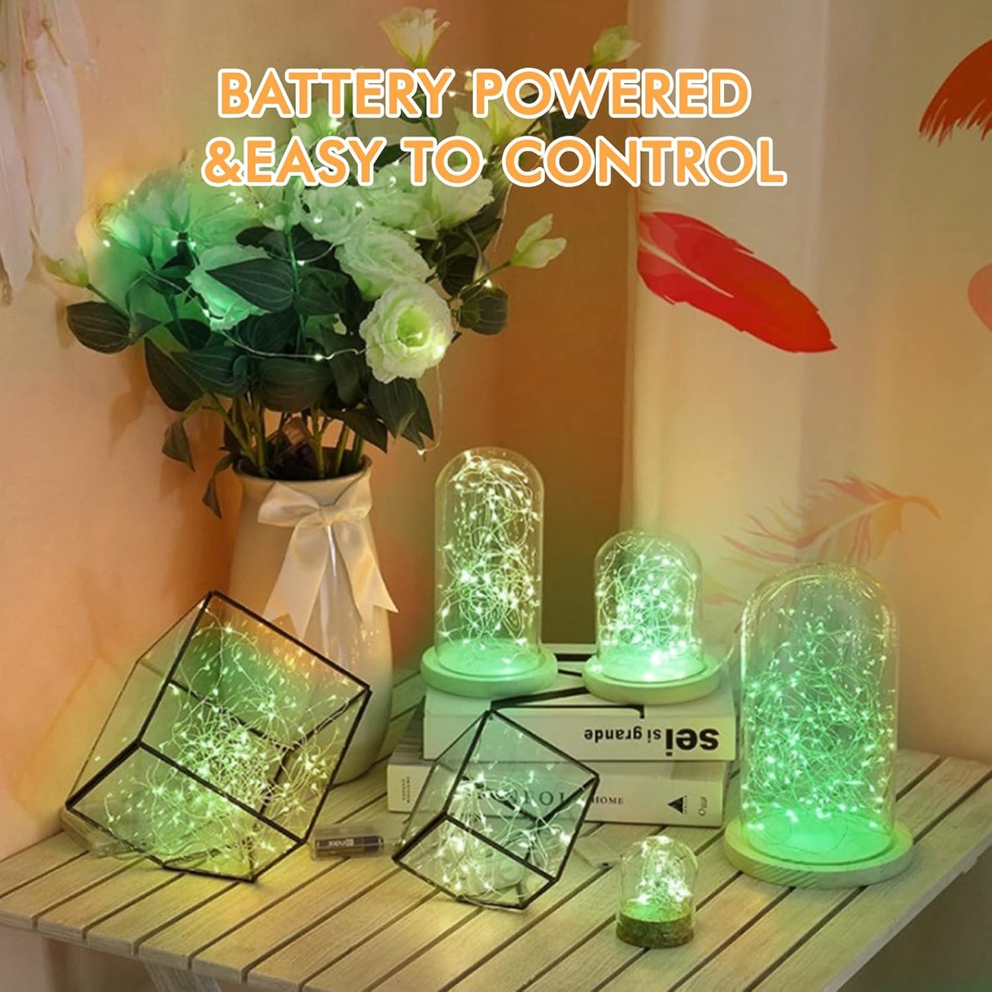 12 Pack Fairy Lights Battery Operated, 7FT 20LED Waterproof Silver Wire Christmas Lights Outdoor, Firefly Mini String for Bedroom Party Birthday Wedding Home Decor