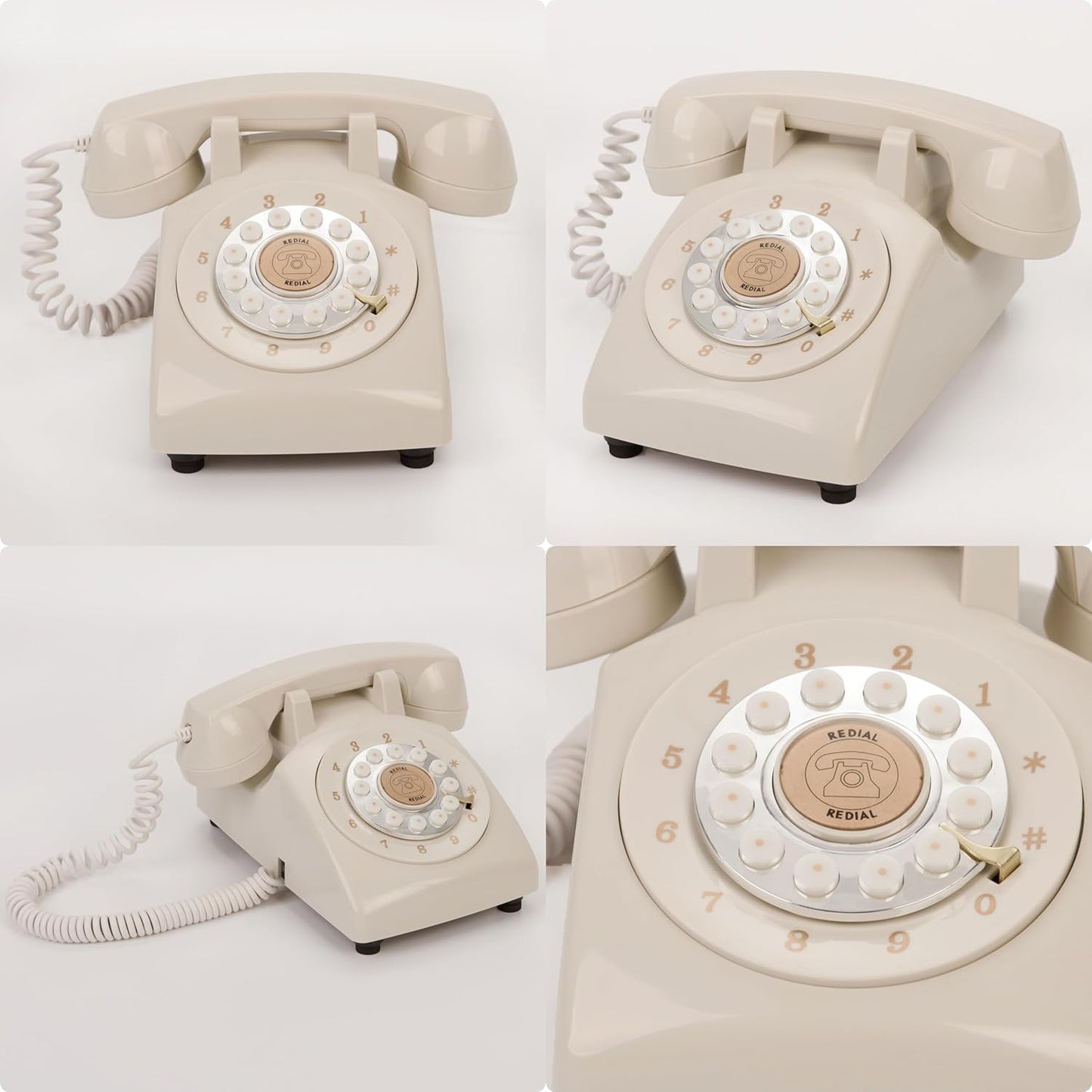 Audio Guest Book Wedding Phone, Audio Phone Guestbook Leave a Message Phone for Bridal Shower Birthday Party Baby Shower Anniversary Engagement Daily (Beige)