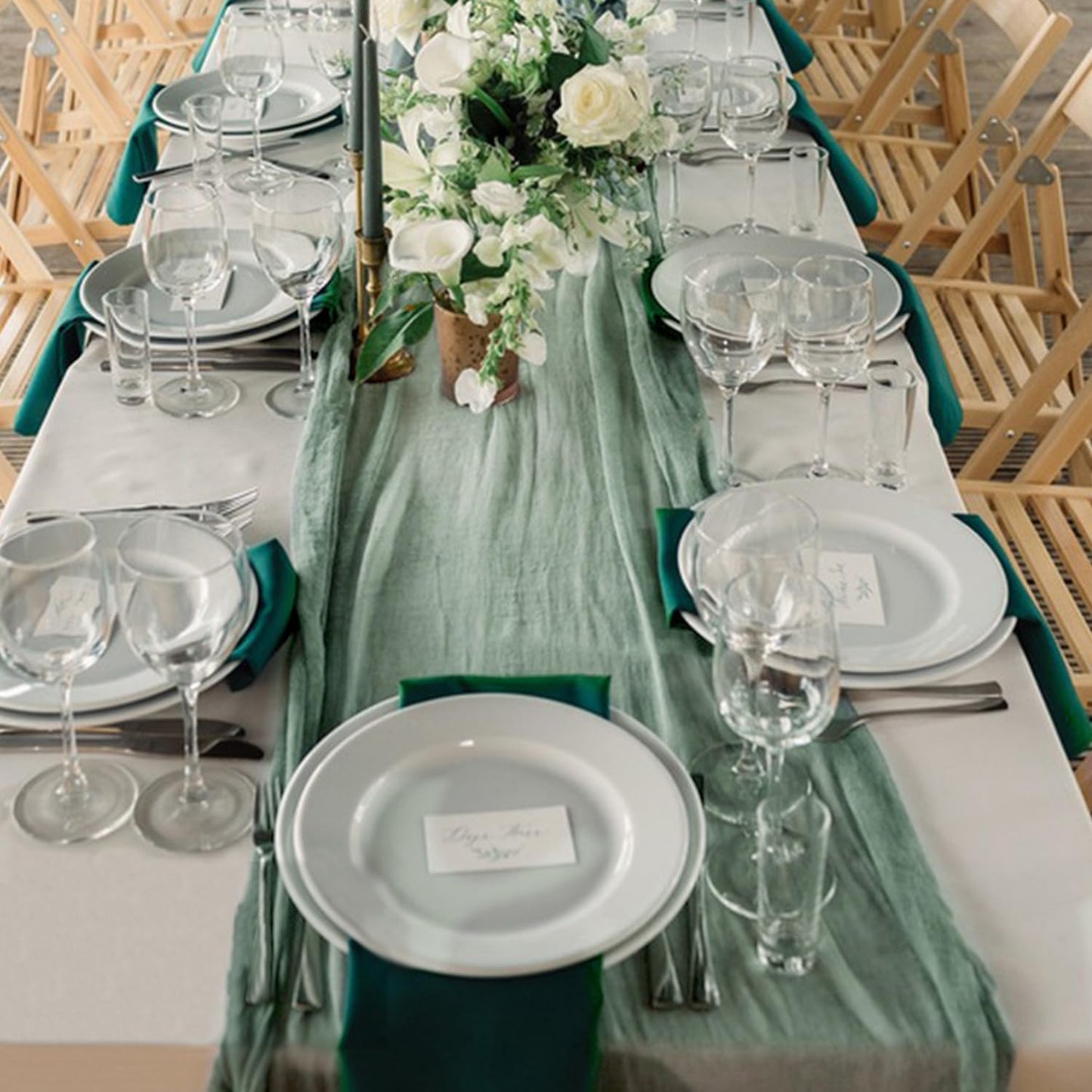 2 Pack Cheesecloth Table Runner 10Ft Gauze Boho Table Runners for Wedding Decor Bridal Shower Decorations Baby Shower Party(35" x 120")