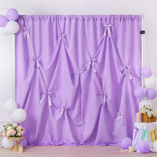 Light Purple Backdrop Curtain: 5.8×8ft Backdrop Durable Curtain for DIY Photo Booth - Baby Shower Wedding Birthday Decoration