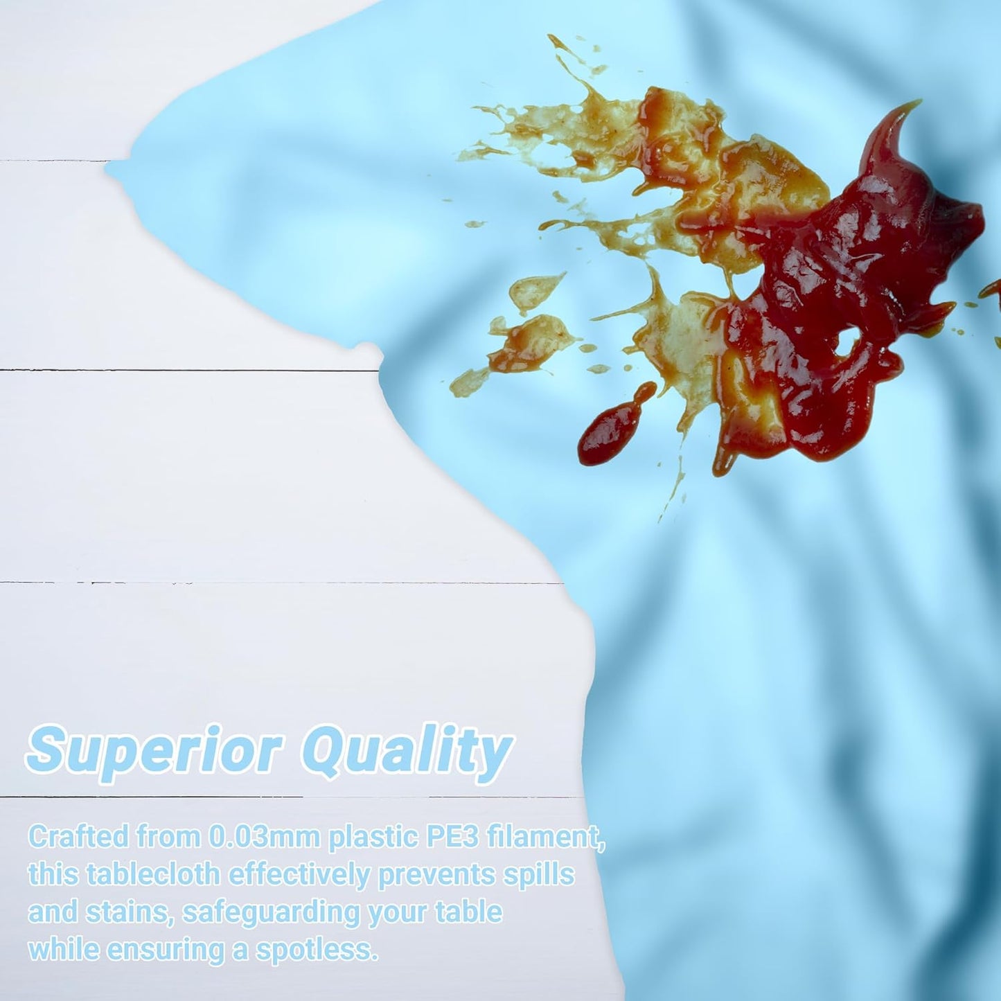 4 PCS SkyBlue Plastic Tablecloth, 54" x 108" Waterproof Picnic Table Cover for Indoor Outdoor, Disposable Stain Resistant Table Cloth of Baptism Decorations, Picnic Camping Party Essentials