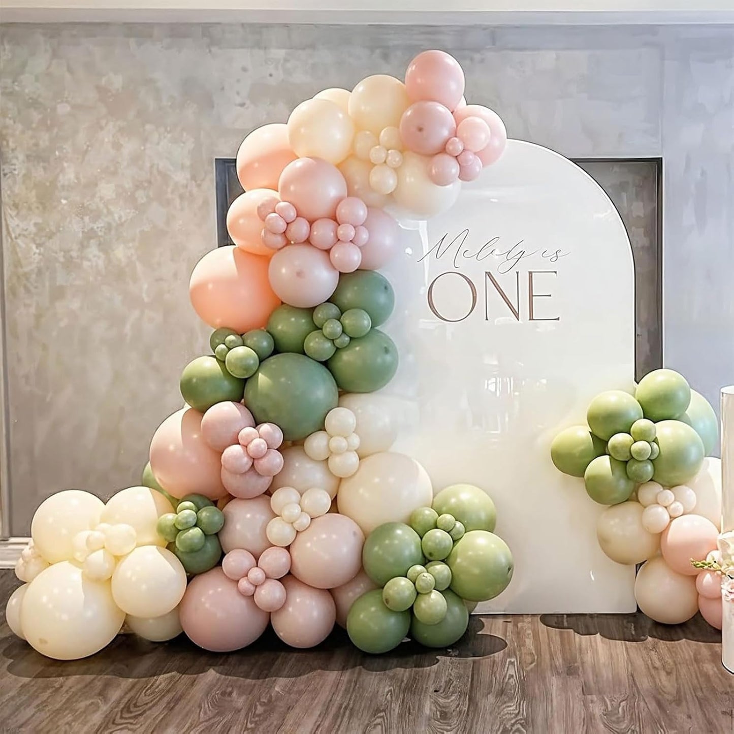 Sage Green Pink Balloons, 60 Pcs 12 Inch Retro Dusty Pink Olive Green Balloons, Blush Sand White Balloon for Girl Baby Shower Boho Wedding Bride Shower Birthday Baby in Bloom Party Decoration Supplies