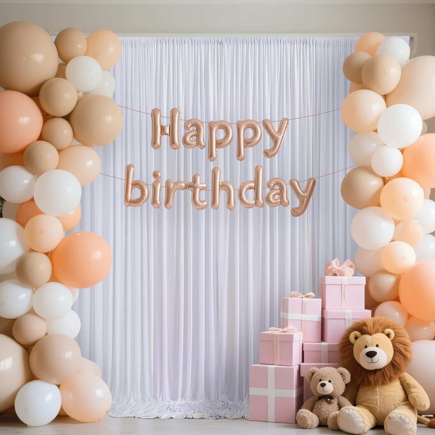 30x10ft Backdrop Curtains for Parties, 6 Panels 5x10ft Photography Backdrop Curtain with Rod Pocket,Backdrop Polyester Background Drapes,Wedding Backdrop Drapes for Birthday Baby Shower Home Decor