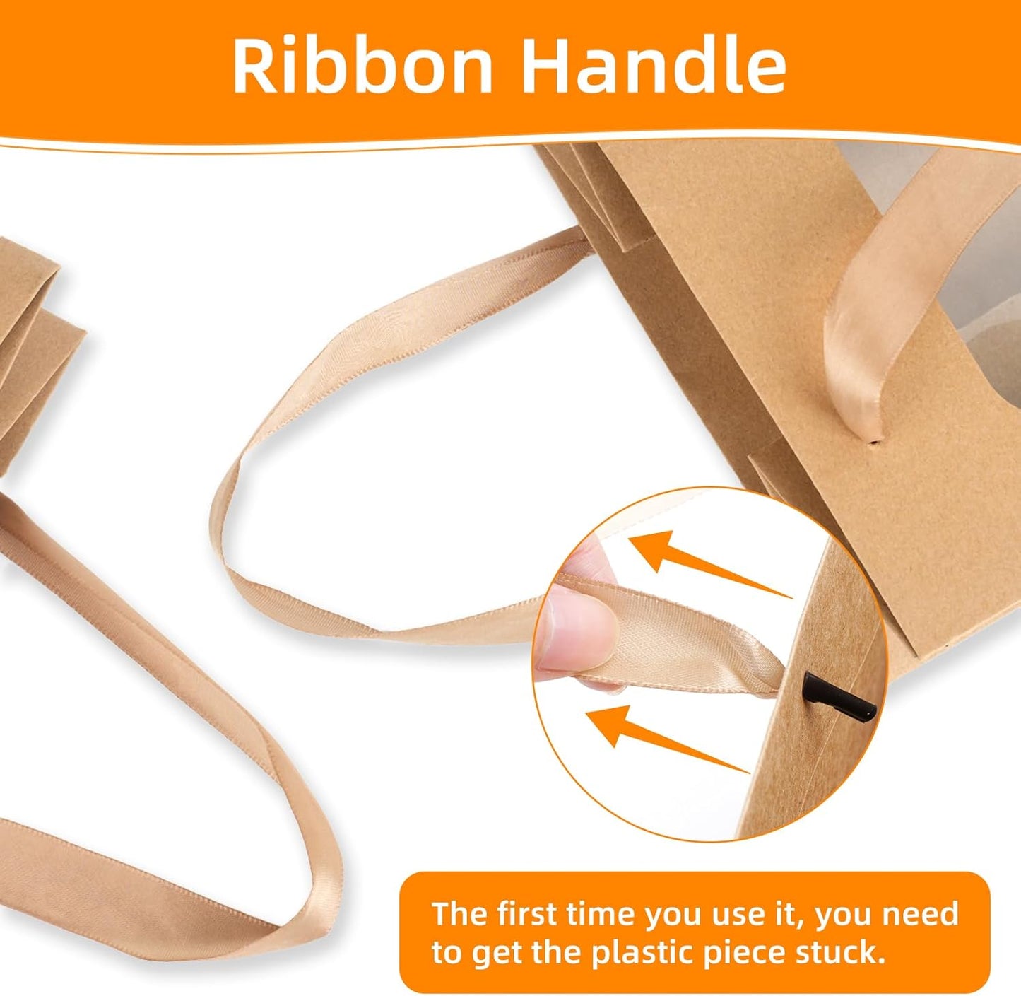 MOXARYSU 12 Pcs Brown Gift Bags with Clear Window: 9.8x5.1x7.1 Inch Medium Kraft Paper Bags with Handle For Party Business Birthday Wedding