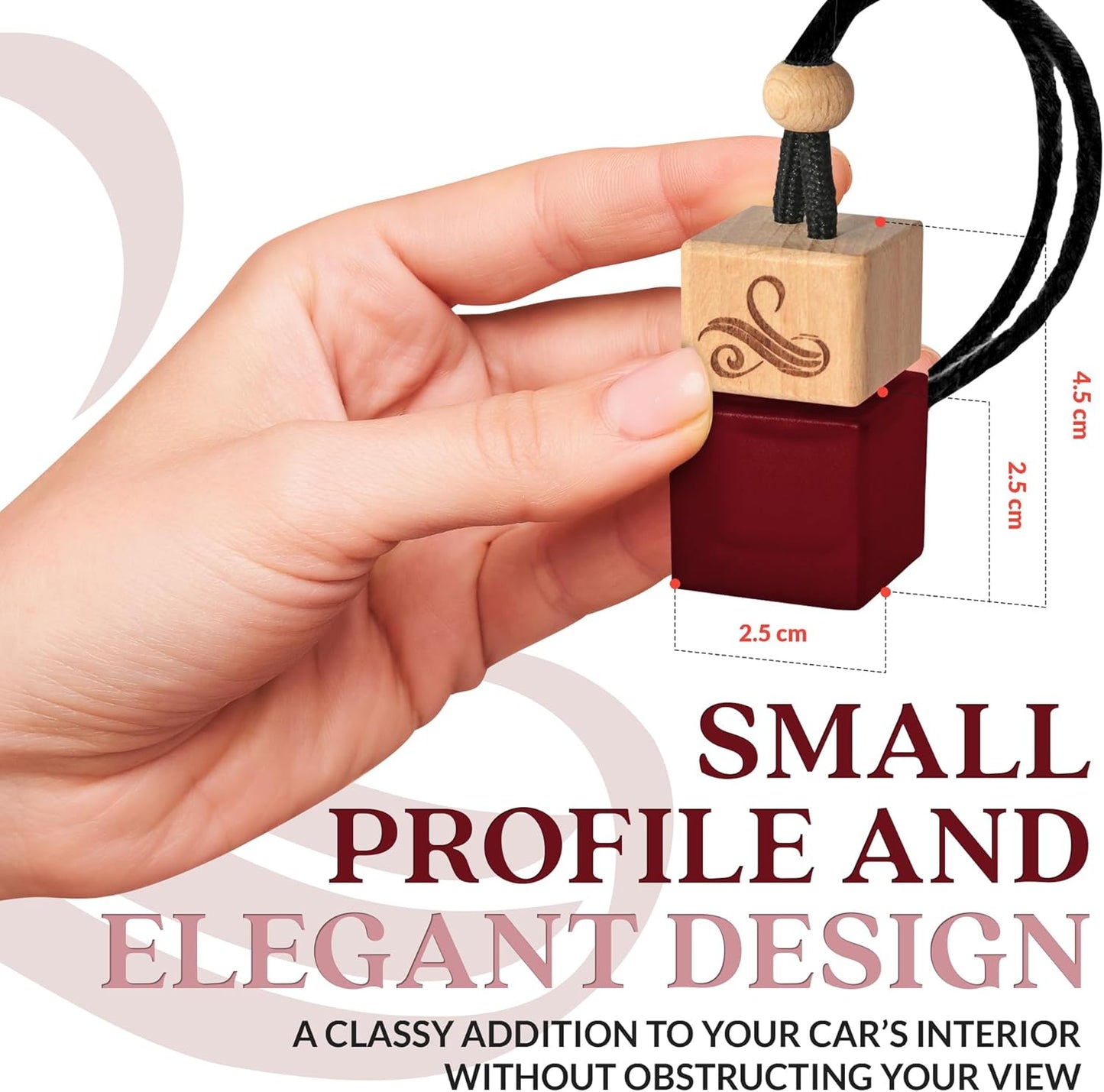 Carat Rouge Car Air Fresheners Gift Set | Luxury Perfume-Inspired Car Air Freshener for Women | Strong and Sophisticated Car Scents for Women | Refillable Essential Oil Infused Car Cologne by Perfa