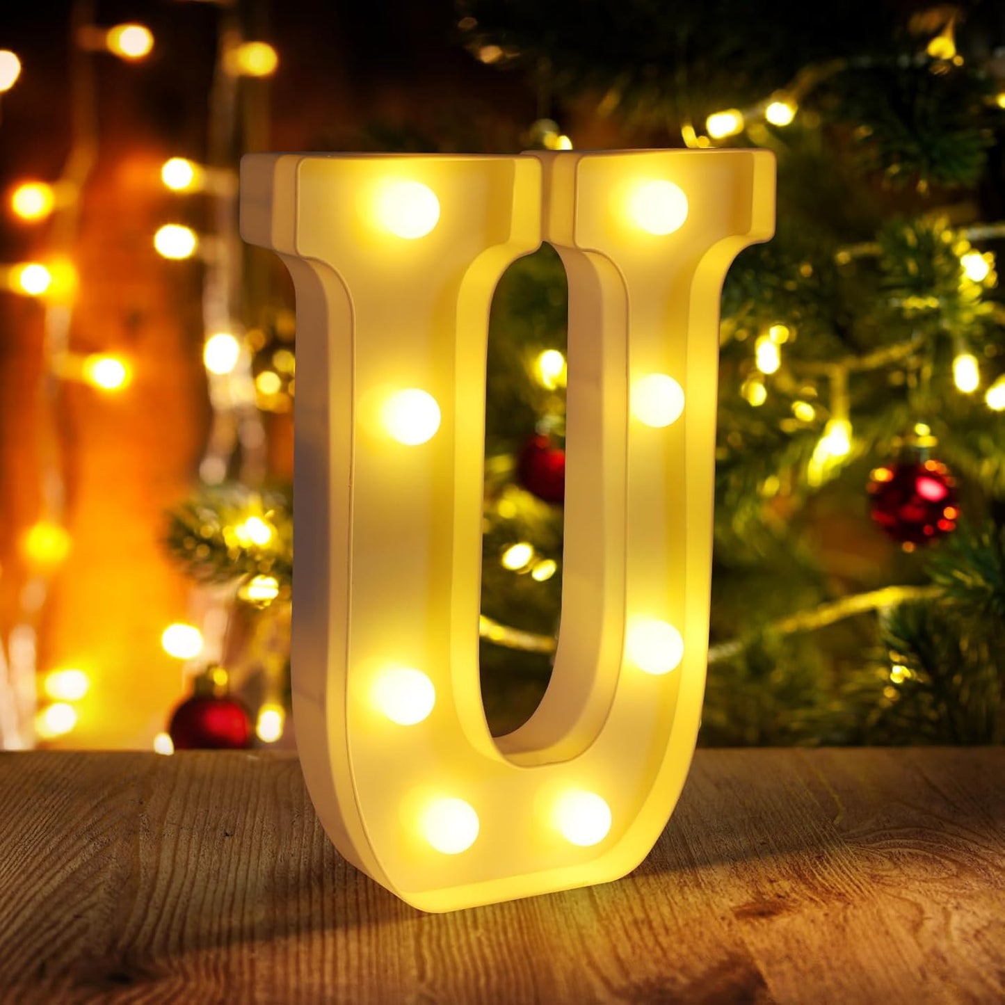 Light Up Letters U,LED Sign Marquee Letters 26 Alphabet for Party Birthday Name,Wedding,Christmas Decorations,Personalized Name Sign Letter for Centerpieces Table and Wall Decor