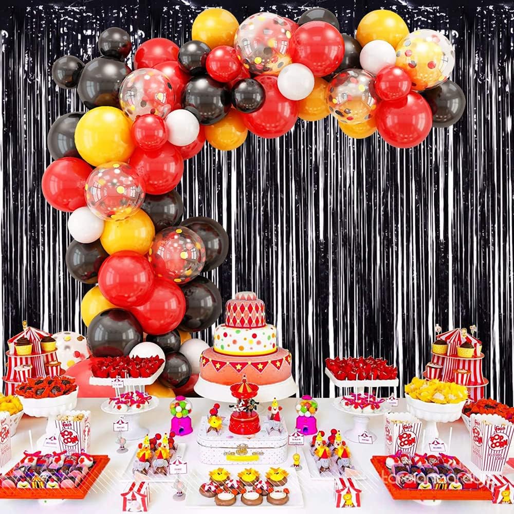 TONIFUL 3Pcs Black Door Streamers,Photo Booth Backdrop,Metallic Streamers Black Foil Fringe Curtains for Birthday,Christmas,New Year,St. Patrick's Day Halloween Party Streamers Decor(9.9ft x 6.6ft)