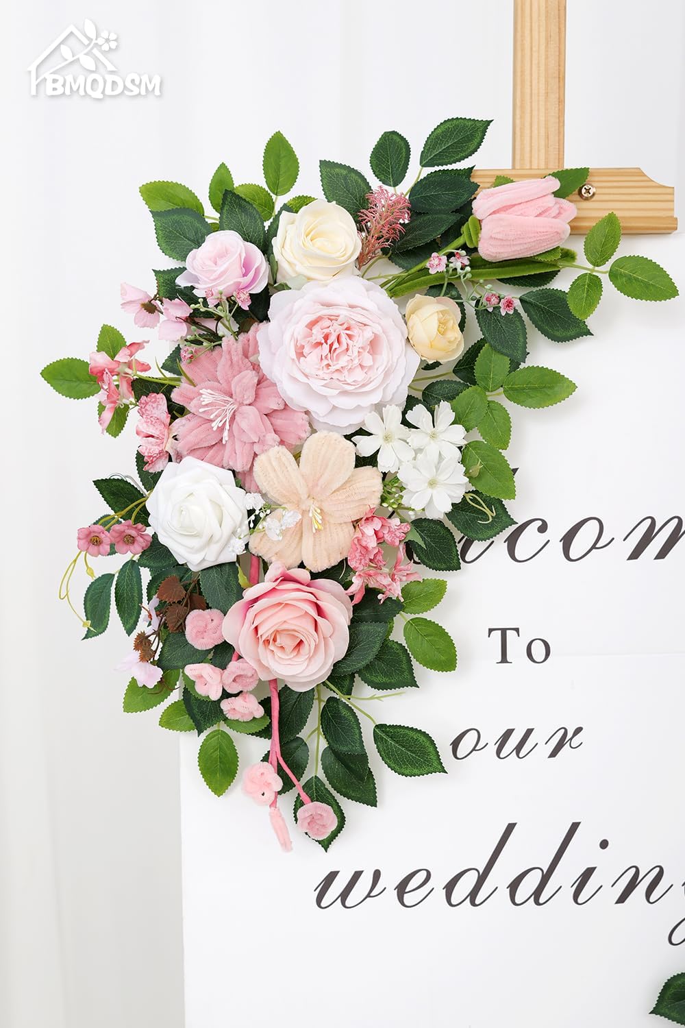 Pack of 2 Faux Flowers,Wedding Arch Flowers,Wisteria Hanging Flowers,Flower Garland Be Suited to Aisle Decorations for Wedding Ceremony(New Pink)