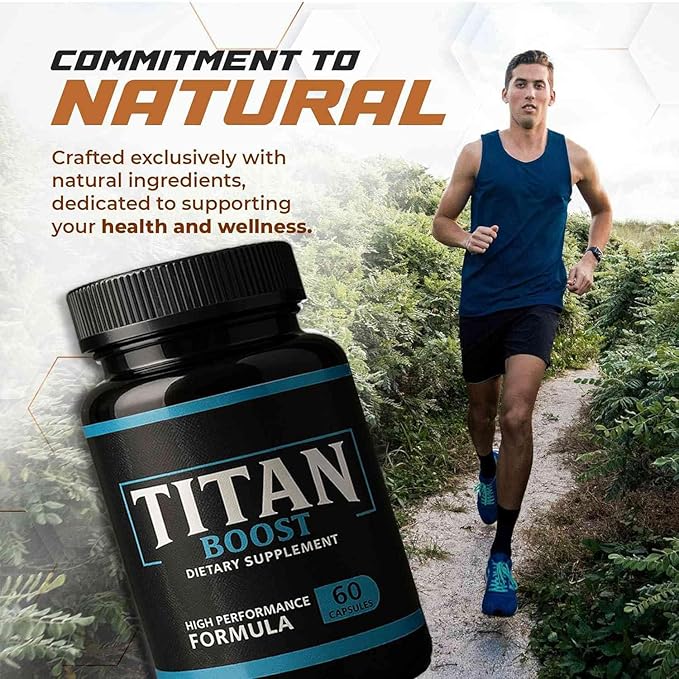 Titan Boost Strong – Titan Boost Testosterone Aid – Natural Energy and Strength Support for Men – 60ct