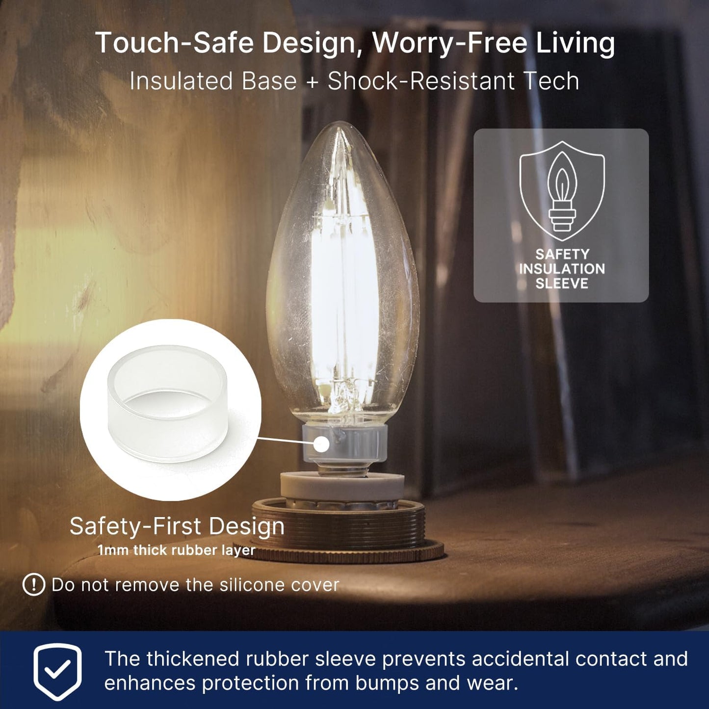 FLSNT 96 Pack Dimmable LED Candelabra Bulbs, 40W Equivalent LED Chandelier Light Bulbs, E12 Base, 5000K Daylight UL,CA65 Listed.