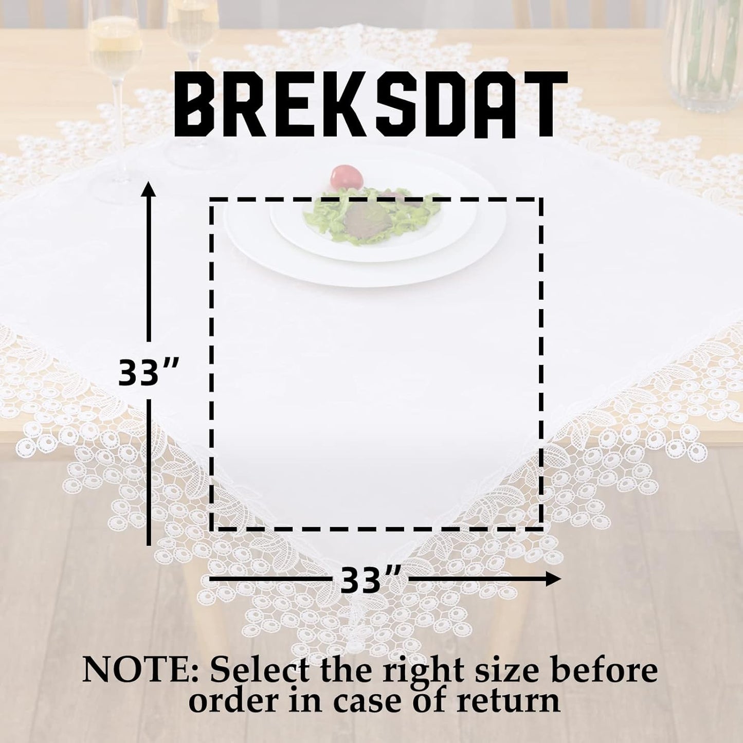 White lace Premium Square Farmhouse Tablecloth Waterproof OilProof SpillProof AntiShrink Soft Wrinkle Resistant Decorative Fabric Table Cover Kitchen Dinning Party Wedding Banquet