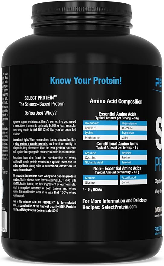 PEScience Select Low Carb Protein Powder, Cookies and Cream, 55 Serving, Whey and Casein Blend, Keto Friendly, Gluten Free, Best Tasting, Clean Isolate for Women and Men