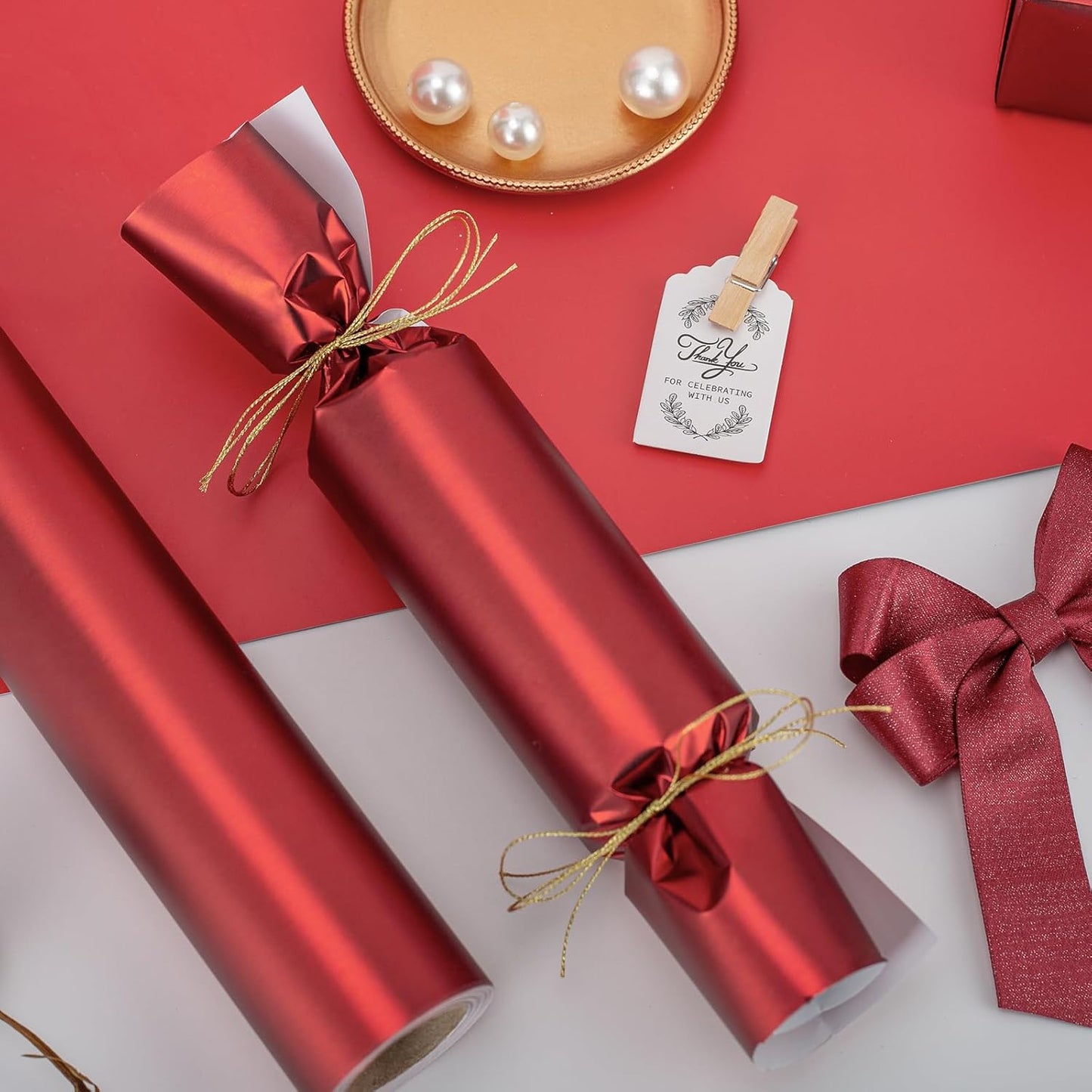 Garbendy Gift Wrapping Paper Roll-Solid Color Pearly-Lustre Paper,Perfect for Wedding, Valentine's Day,Birthday, Christmas,Baby Shower, Party - 17 Inch X 33 Feet