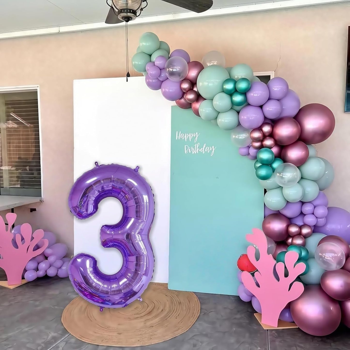 Purple 9 Balloon Number,40 Inch Number 9 Balloon Big Purple 9 Foil Mylar Helium Balloon for Birthday Party Decorations