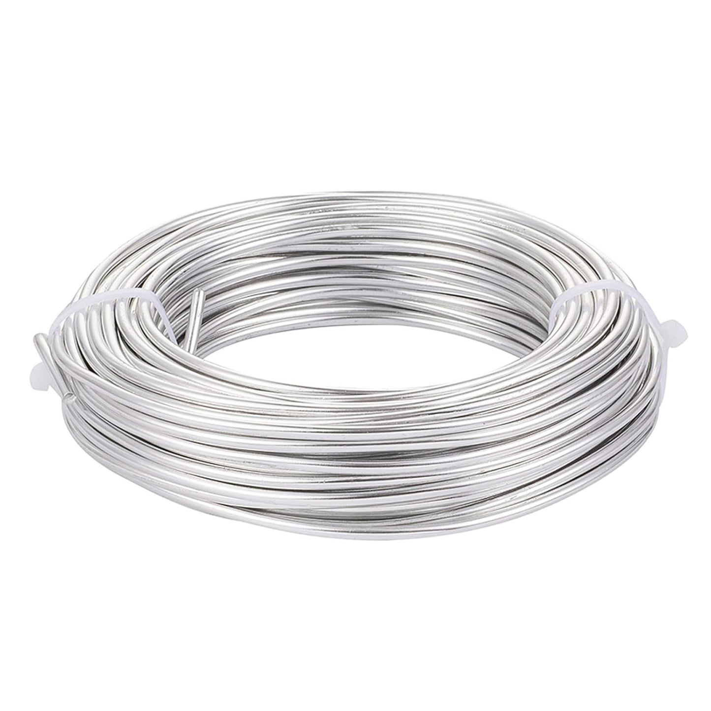 Fashewelry 65.6 Feet 3.5mm Aluminum Wire Silver Bendable Metal Craft Wire for Beading Jewelry Craft Making
