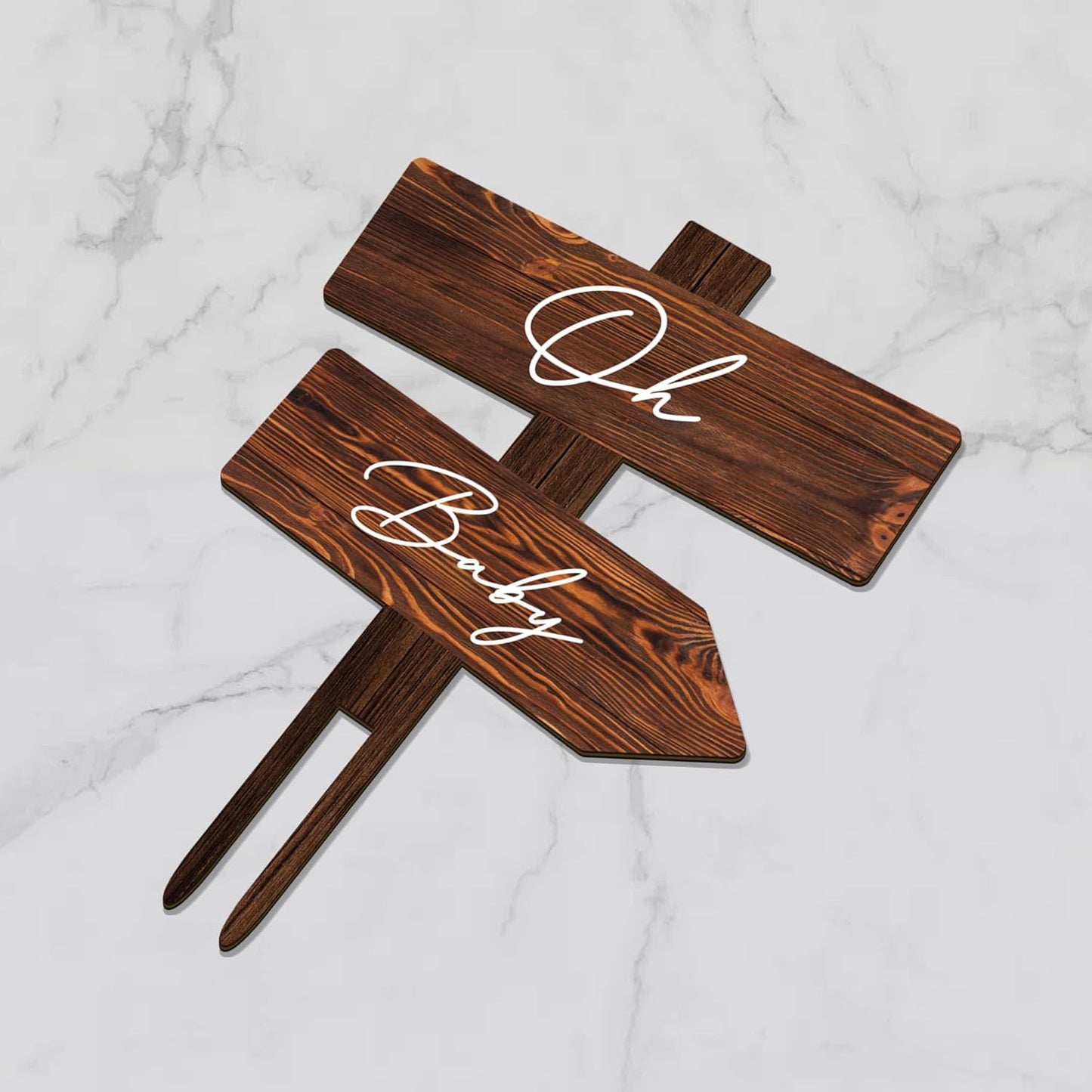 Rustic Oh Baby Cake Topper in Wood Baby Shower Party Cake Decoration for Baby Boy Baby Girl