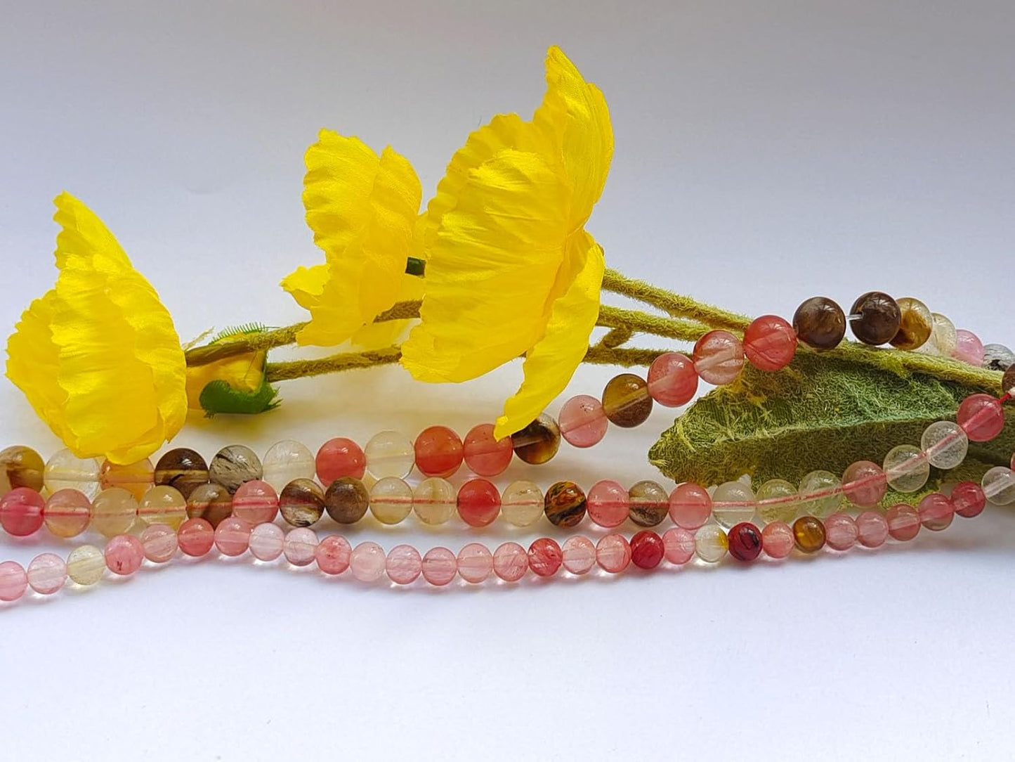 Stone Beads 10mm 60pcs Colorful Watermelon Quartz Beads Round Loose Gemstones Beads for Bracelet Necklace Jewelry Making (10mm, 61022 Colorful Watermelon Quartz)