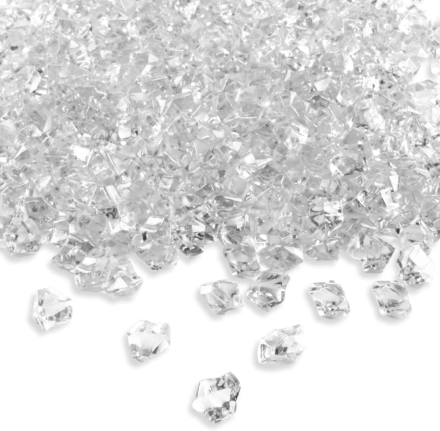 Super Z Outlet Acrylic Color Ice Rock Crystals Treasure Gems for Table Scatters, Vase Fillers, Event, Wedding, Arts & Crafts, Birthday Decoration Favor (190 Pieces) (Clear)