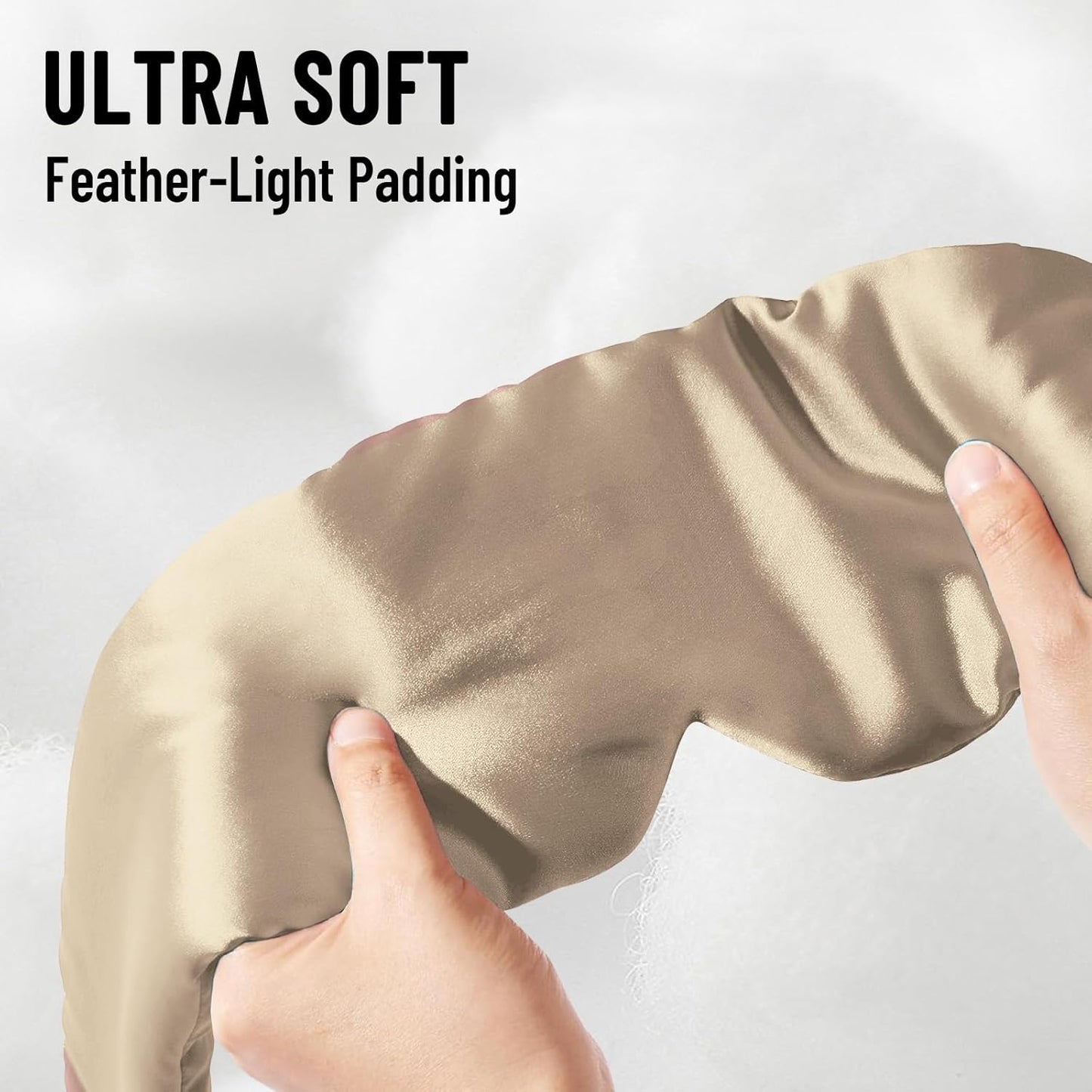 100% Mulberry Silk Sleep Mask, Large Eye Cover for Sleeping, Comfortable and Pressure-Free Sleeping Masks for Women Men, Completely Blackout (Taupe)