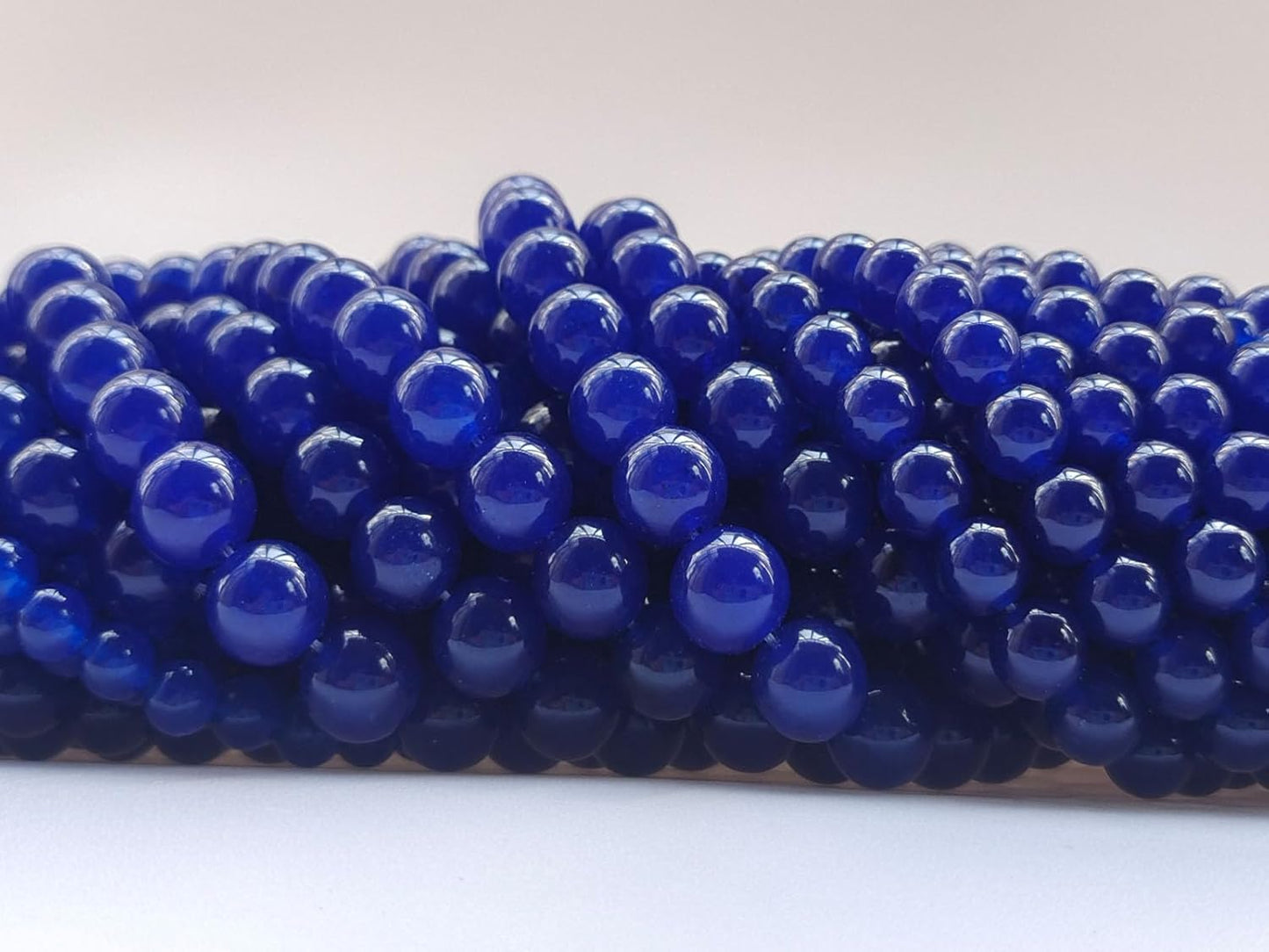 Stone Beads 10mm 60pcs Dark Blue Chalcedony Beads Round Loose Gemstones Beads for Bracelet Necklace Jewelry Making (10mm, 61031 Dark Blue Chalcedony)
