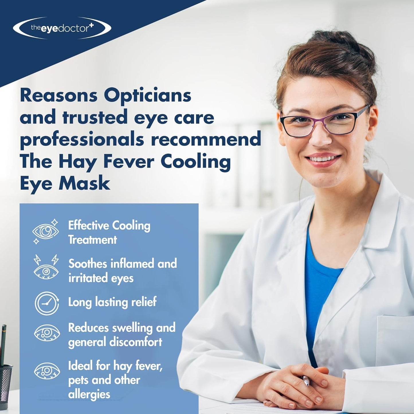 The Eye Doctor Allergy - Cold Eye Compress for Allergy & Hayfever Symptoms, Inflammation, Puffy Eyes, Headaches and Migraines. Reusable Gel Eye Mask for Soothing Relief – Cold Therapy