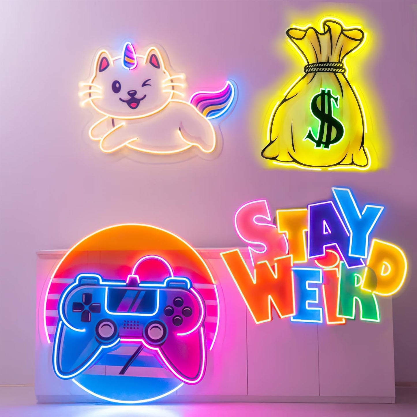 Custom Neon Sign, Personalized LED Neon Light with Logo or Name, UV Printed Neon Signs for Wall Decor, Bar, Salon, Nail Shop & Business Gifts