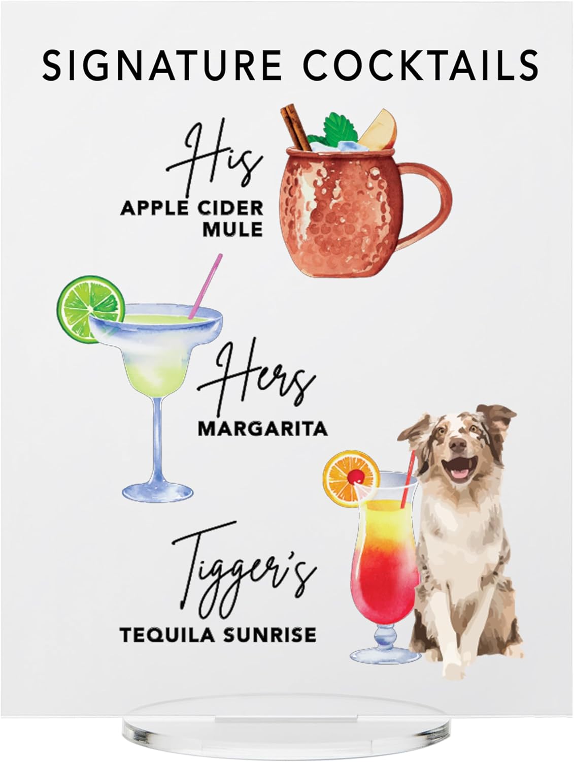 Pet Signature Drink Wedding Signs