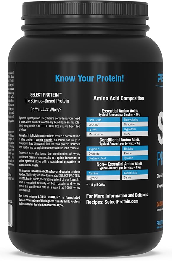 PEScience Select Protein Powder, Whey and Casein Blend, Clean Protein Powder for Women and Men, Low Calorie, Low Carb, Keto Friendly, Gluten Free, Caramel Waffle Cone, 27 Servings