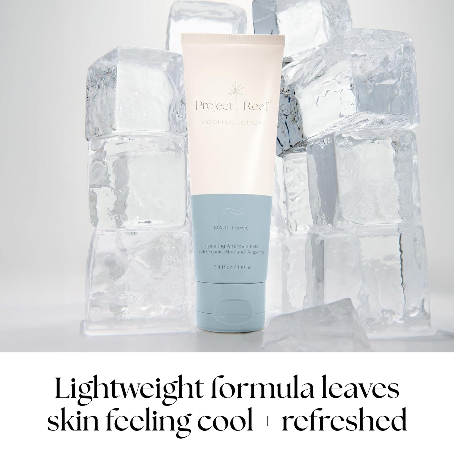 Project Reef After Sun Cooling Lotion w/Organic Aloe Vera, Peppermint, Shea Butter, Vitamin E - Natural Vegan Sunburn Relief, Aftersun Care