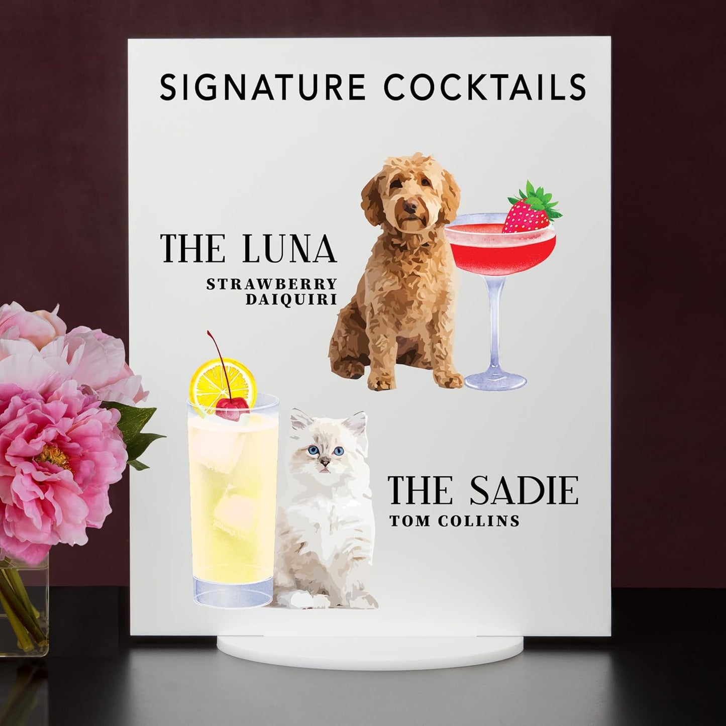 Pet Signature Drink Wedding Signs