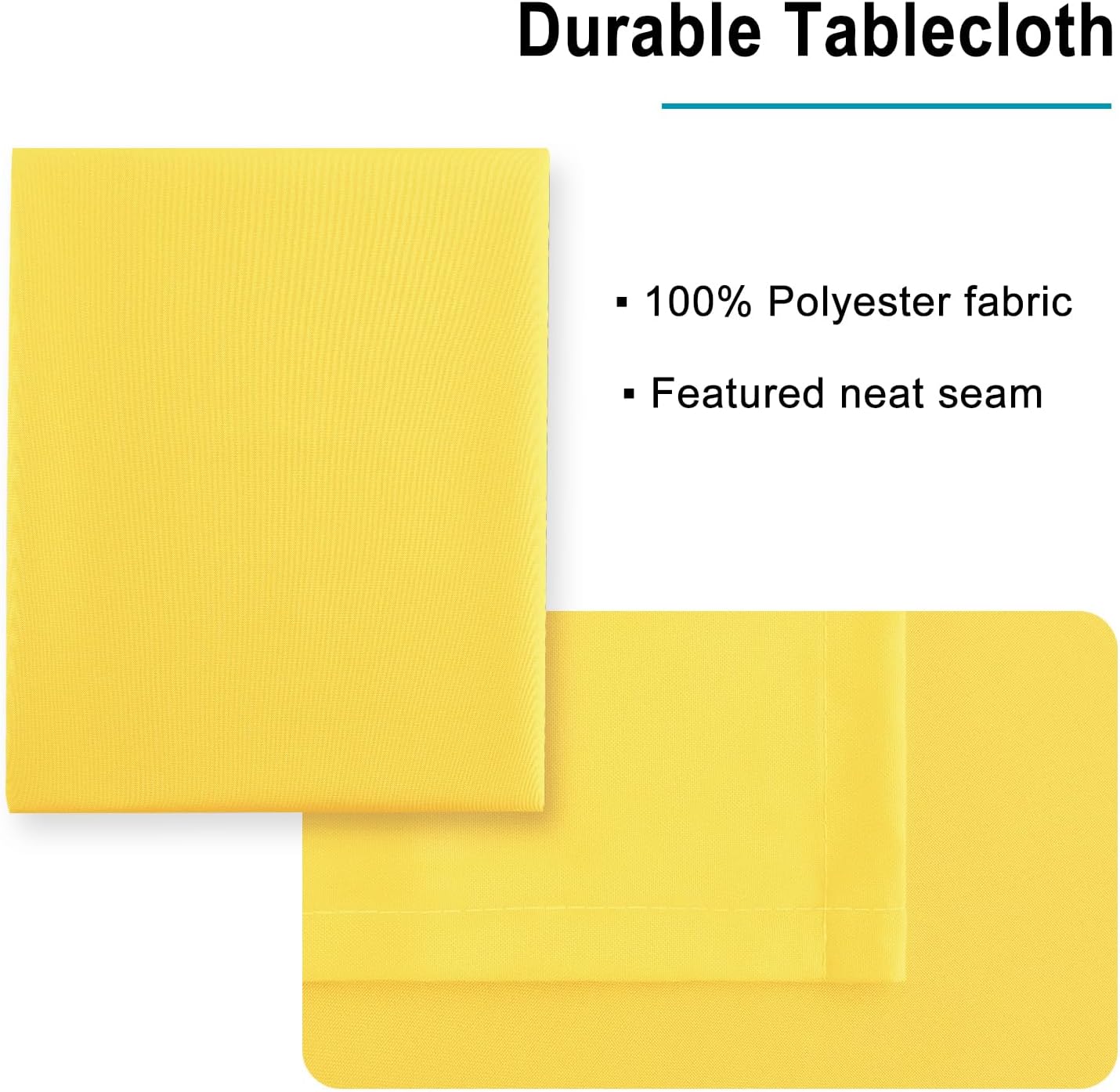 Hiasan 2 Pieces Yellow Rectangle Tablecloth - Spillproof and Waterproof Washable Table Cloth for Dining Room Kitchen Camping, 60 x 102 Inch