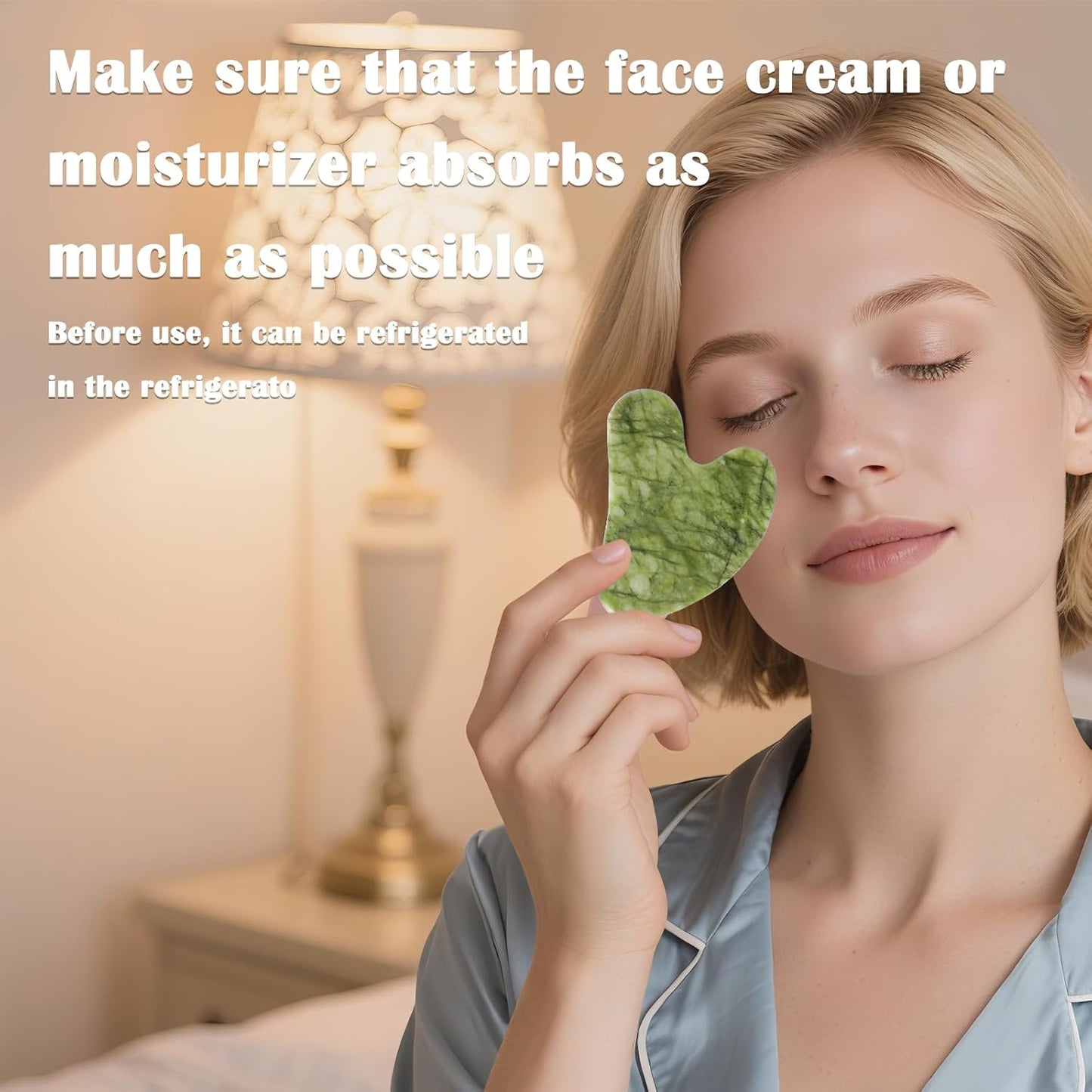 Jade Roller Gua Sha Tools - Nature Gua Sha Facial Tool Skin Tightening Face Massager Anti-Aging Jade Face Roller Puffiness Reducing Guasha Stone for Women Men