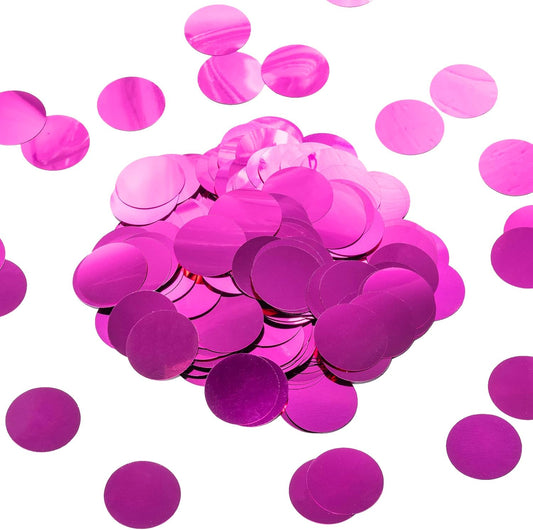 Hot Pink Table Confetti Party Decorations Metallic Circle Dot Confetti, 1.2 Inch, 300pcs