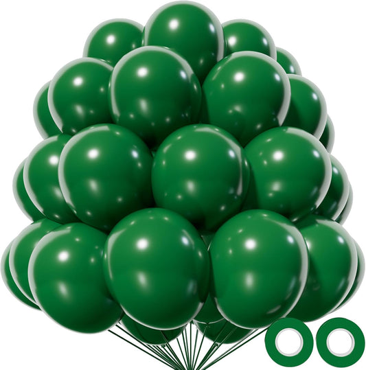 KAWKALSH Dark Green Balloon 12 Inch, 110pcs Latex Party Balloons Helium Bright Color for Birthday Baby Shower Wedding Party Supplies Arch Garland Decoration