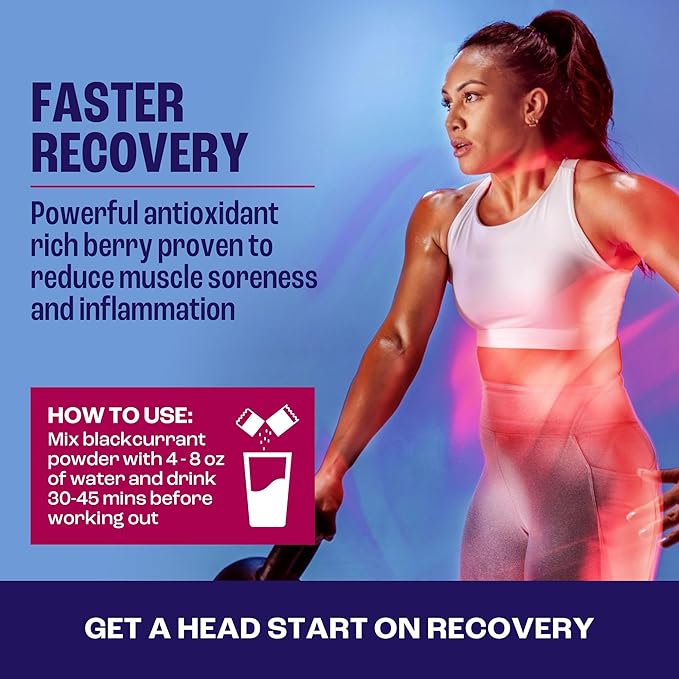 Blackcurrant I All Natural Vegan Pre Workout, with 120mg Caffeine I Clean Energy, Endurance, Recovery I Pre Workout Women and Men I 10 x Individual Packets I Informed Sports Certified