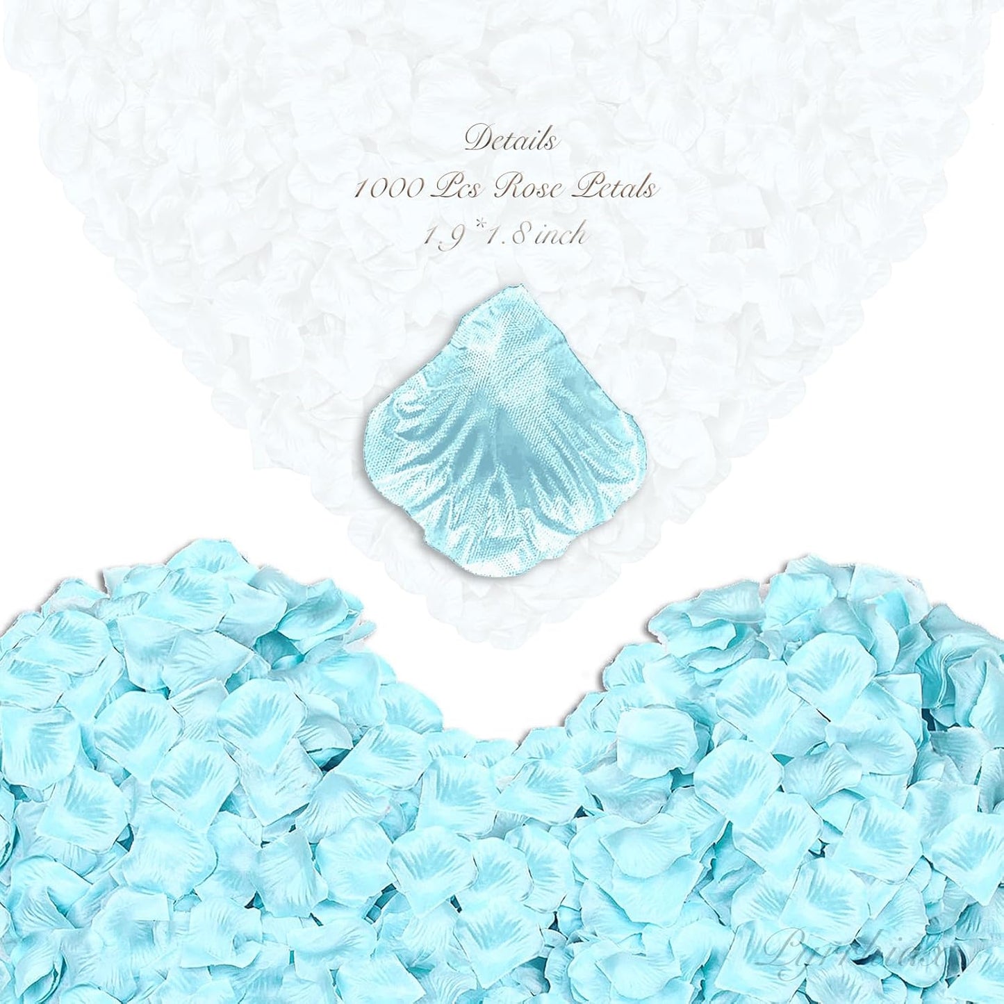 1000Pieces Rose Petals, Artificial Flower Petals Fake Rose Petals for Romantic Night,Wedding,Proposal Anniversary Flower Decorations(Tiff Blue)