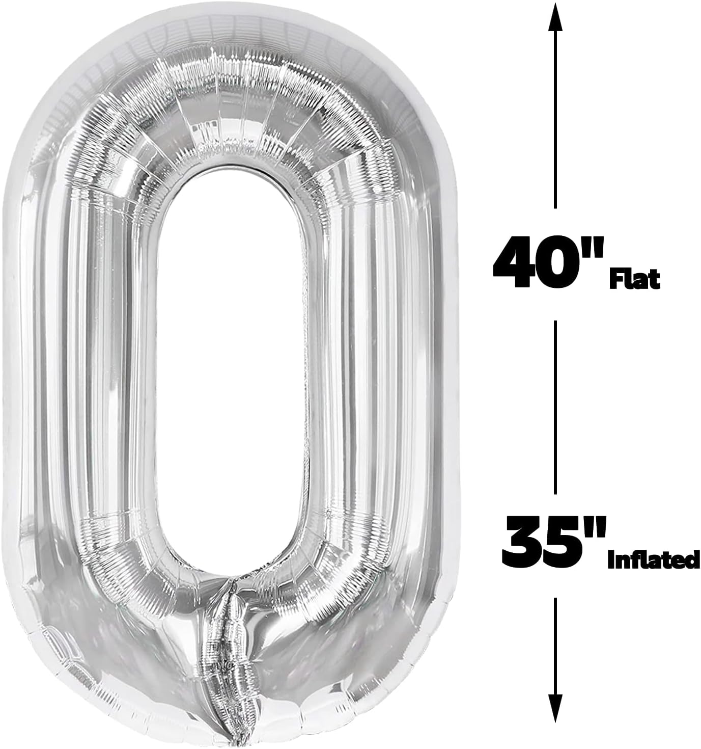 Silver 40 Inch 10 Number Balloons, 10 Decorations for 10 100 Birthday, Foil Giant Birthday Graduations Anniversary Party Balloons