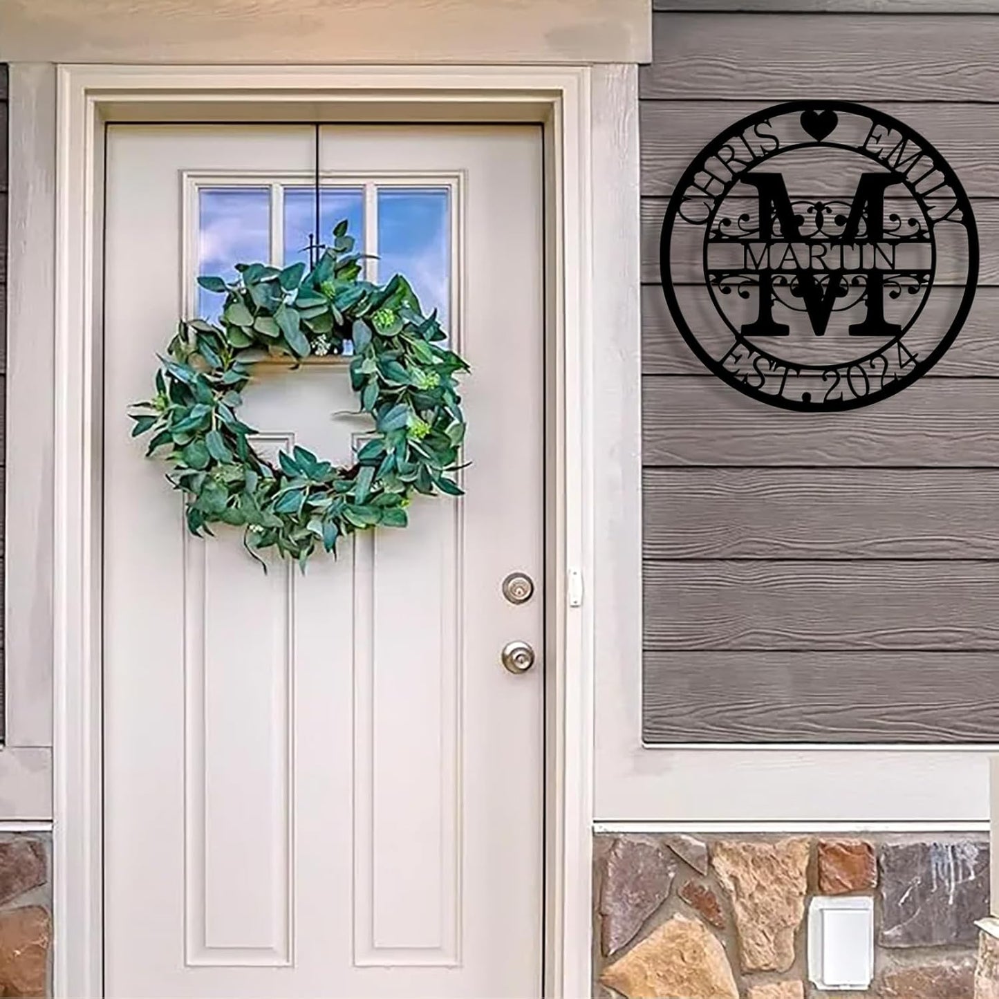 Custom Metal Name Sign, Personalized Family Last Name Signs for Home, Split Letter Monogram Wall Art Decor, Customized Metal Signs for Outdoor, Personalized Wedding Housewarming Gift