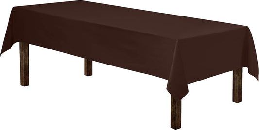Gee Di Moda Rectangle Tablecloth - 60 x 102 Inch Chocolate Table Cloth for 6 Foot Rectangle Table - Heavy Duty Washable Fabric - for 6 Ft Buffet Table, Holiday Party, Dinner, Wedding & Baby Shower