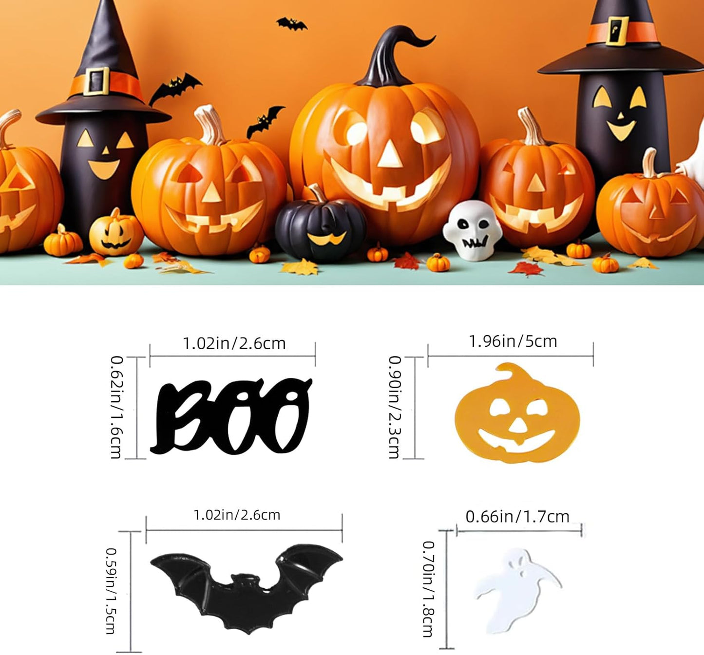 Halloween Party Table Scatter Confetti, 3000 Pcs Black and White BOO Foil Metallic Confetti for Halloween Party Table Decorations