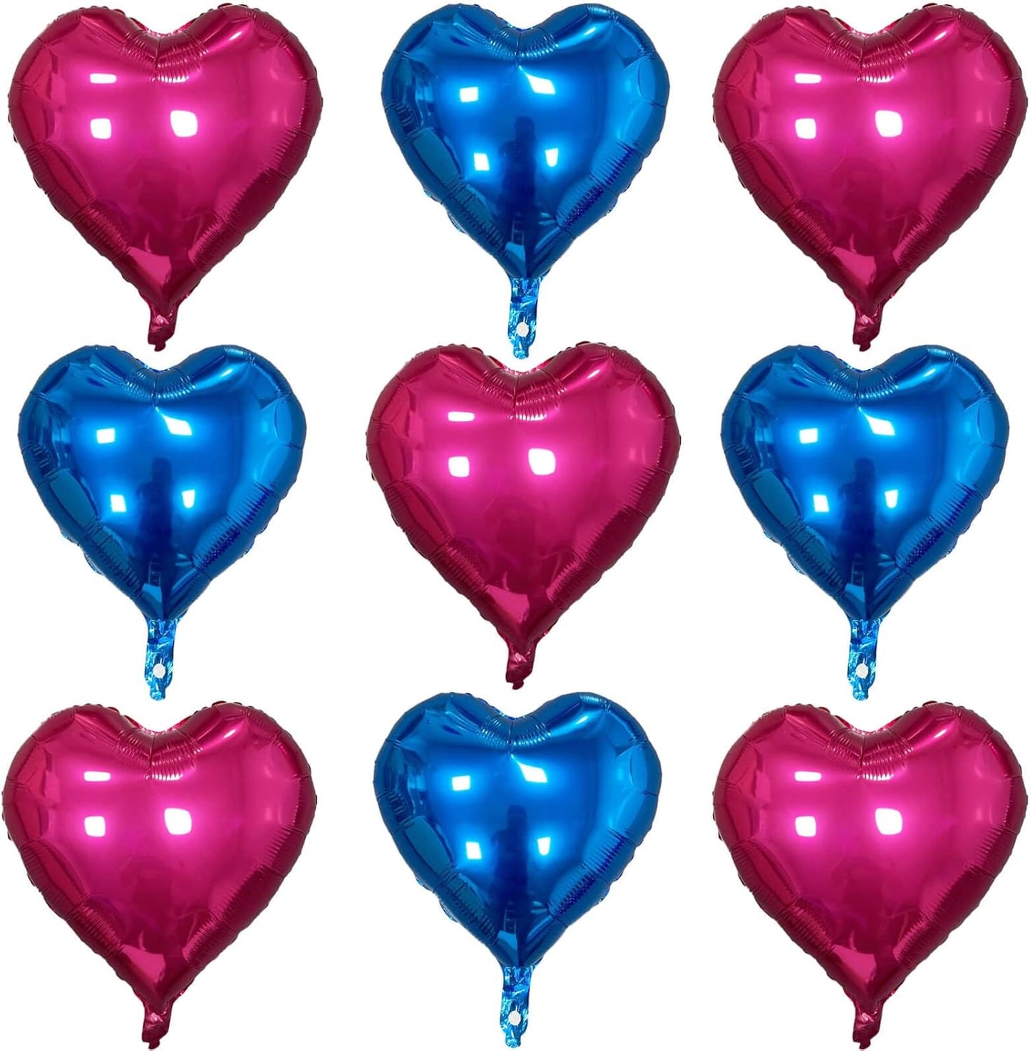 Pink Heart Shaped balloons Pack of 10,18 Inch Love Valentine Balloons Blue Heart Romantic Balloons For Valentines Day Propose Marriage Wedding Bridal Shower Engagement Party Decorations