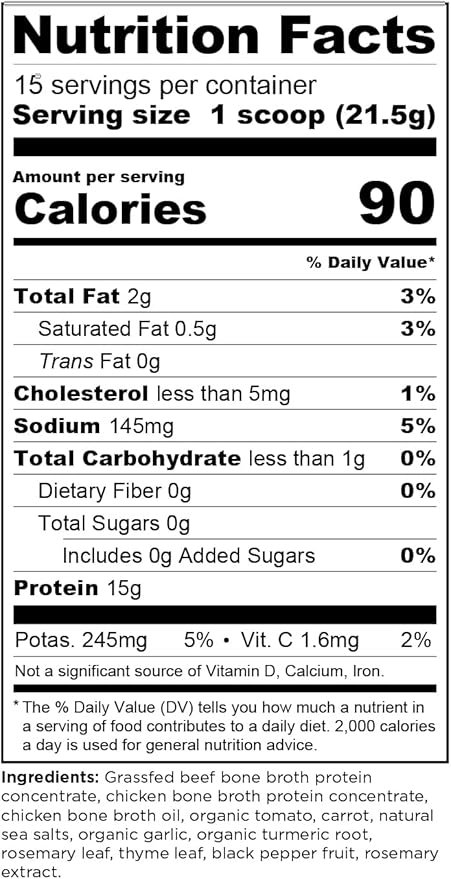 Ancient Nutrition Bone Broth Protein Powder, Chicken Soup, Grass-Fed Chicken and Beef Bone Broth Powder, 15g Protein Per Serving, Supports a Healthy Gut, 15 Servings