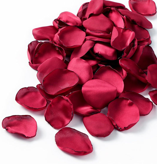 ZOOYOO 200Pcs Burgundy Silk Rose Flower Petals for Valentaine's Day,Wedding Flower Gril Basket,Aisle Scatter,Table Centerpieces,Romantic Night Decoration,3.5cm Each