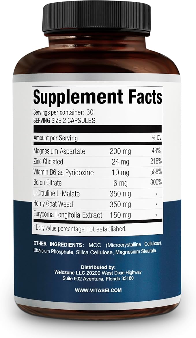 Testronix Supplement - Energy and Muscle Supplements for Health - 60 Capsules