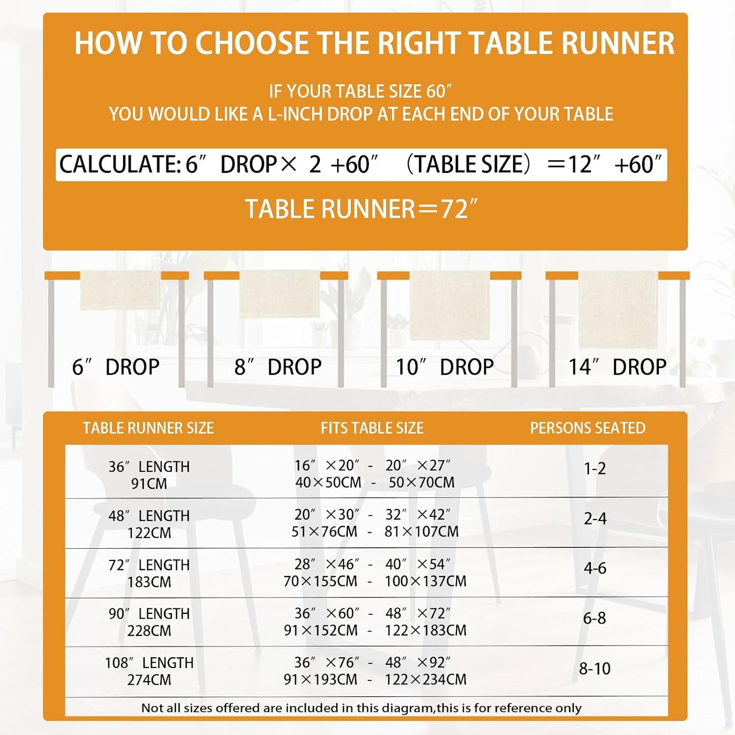 XCHI Fall Color Wild Flowers Watercolor Table Runner Table Decoration for Kitchen Dining Dinner Autumn Home Decor 13x72 Inch